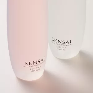 Cellular Performance Lotion 1 and Lotion 2 next to each other on neutral surface